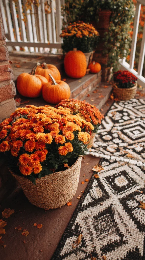 close-up of mums in a basket being watered from the bottom