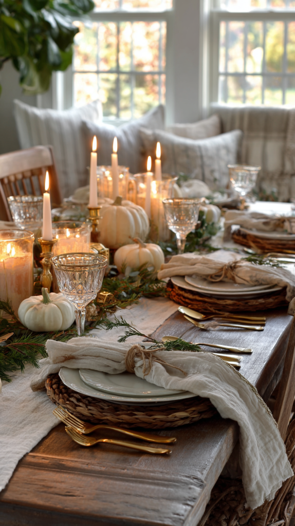 warm thanksgiving dining table setting